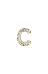 Bony Levy Icon Diamond Initial Single Stud Earring In 18k Yellow Gold - C