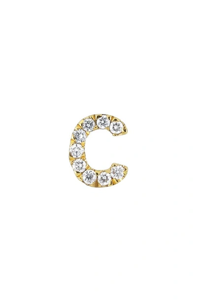 Bony Levy Icon Diamond Initial Single Stud Earring In 18k Yellow Gold - C