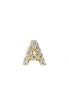 Bony Levy Icon Diamond Initial Single Stud Earring In 18k Yellow Gold - A