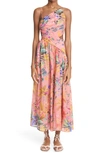 pleated dress asymmetrical Asymmetrical Pleated Leafy Green Mousseline Dress With Silver Embroidery by  Tony Ward – Elilhaam main image 1