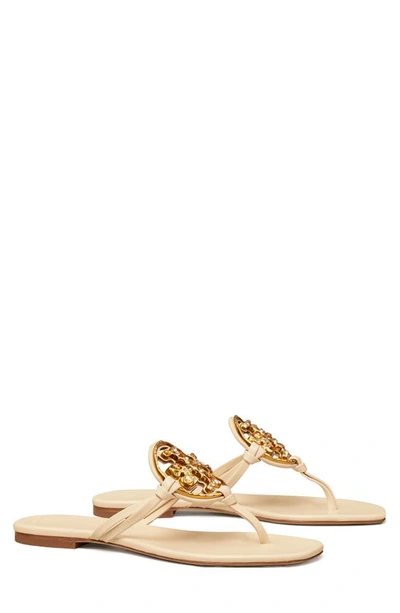 Tory Burch Jeweled Miller Sandal In White