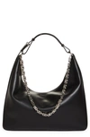 Givenchy Medium Moon Cutout Leather Hobo Bag In 001-black