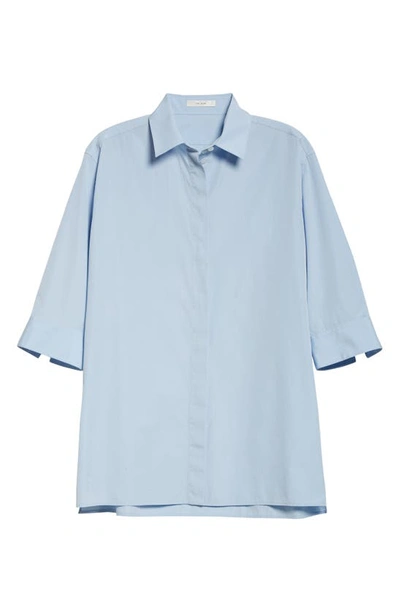 The Row Elada Cotton Poplin Shirt In Baby Blue