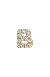 Bony Levy Icon Diamond Initial Single Stud Earring In 18k Yellow Gold - B