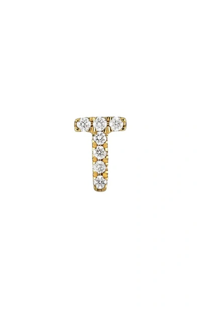 Bony Levy Icon Diamond Initial Single Stud Earring In 18k Yellow Gold - T