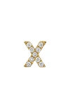 Bony Levy Icon Diamond Initial Single Stud Earring In 18k Yellow Gold - X