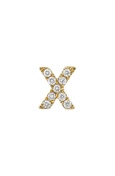 Bony Levy Icon Diamond Initial Single Stud Earring In 18k Yellow Gold - X