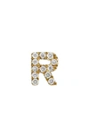 Bony Levy Icon Diamond Initial Single Stud Earring In 18k Yellow Gold - R