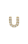 Bony Levy Icon Diamond Initial Single Stud Earring In 18k Yellow Gold - U