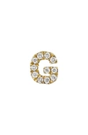 Bony Levy Icon Diamond Initial Single Stud Earring In 18k Yellow Gold - G