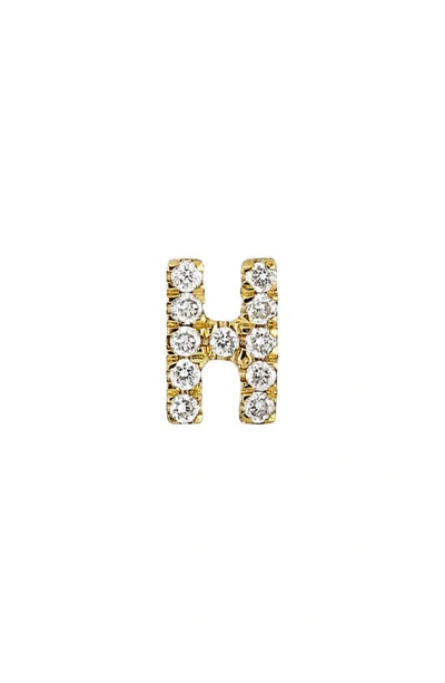 Bony Levy Icon Diamond Initial Single Stud Earring In 18k Yellow Gold - H