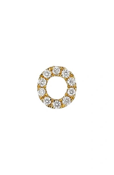 Bony Levy Icon Diamond Initial Single Stud Earring In 18k Yellow Gold - O