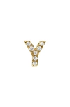 Bony Levy Icon Diamond Initial Single Stud Earring In 18k Yellow Gold - Y