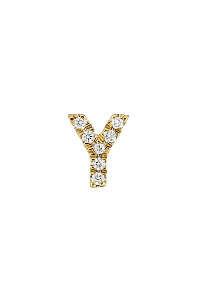 Bony Levy Icon Diamond Initial Single Stud Earring In 18k Yellow Gold - Y