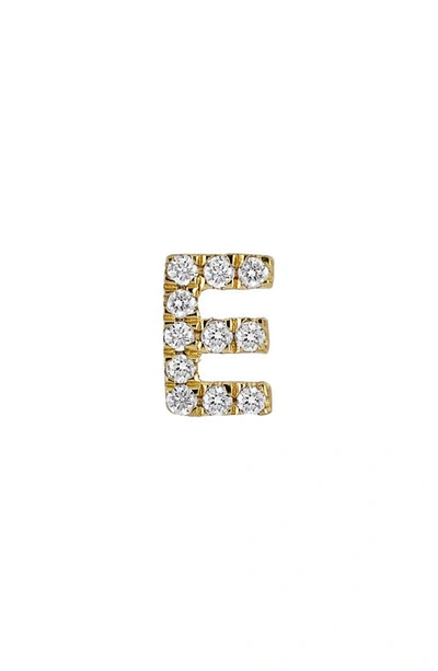 Bony Levy Icon Diamond Initial Single Stud Earring In 18k Yellow Gold - E