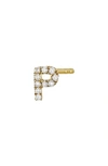 Bony Levy Icon Diamond Initial Single Stud Earring In 18k Yellow Gold - P