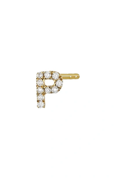 Bony Levy Icon Diamond Initial Single Stud Earring In 18k Yellow Gold - P