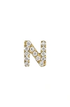 Bony Levy Icon Diamond Initial Single Stud Earring In 18k Yellow Gold - N