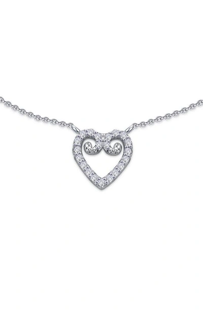 Lafonn Simulated Diamond Mini Open Heart Anklet In Silver