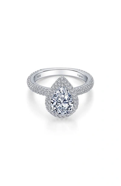 Lafonn Simulated Diamond Halo Ring In Silver