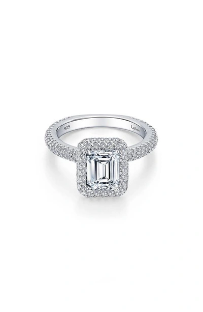 Lafonn Simulated Diamond Halo Ring In Silver