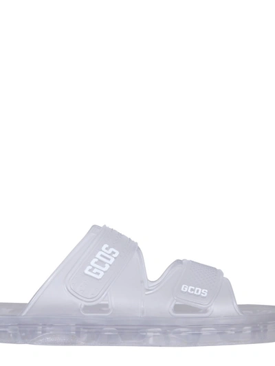 Gcds Rubber Slide Sandals Unisex In White