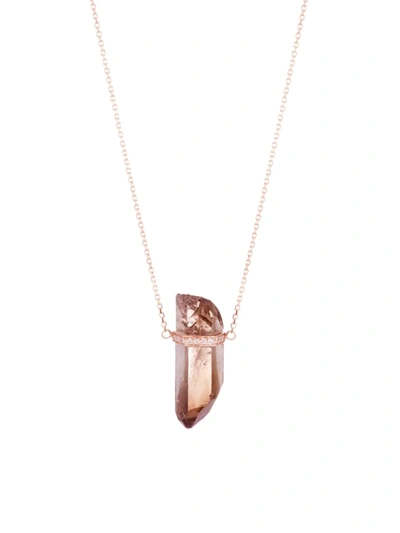 Jia Jia Women's Crystalline 14k Rose Gold, Smoky Quartz & Diamond Pendant Necklace
