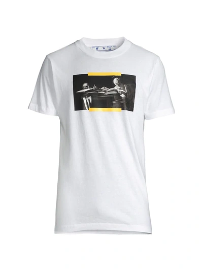Off-white Carav Painting Slim-fit T-shirt In White Multi