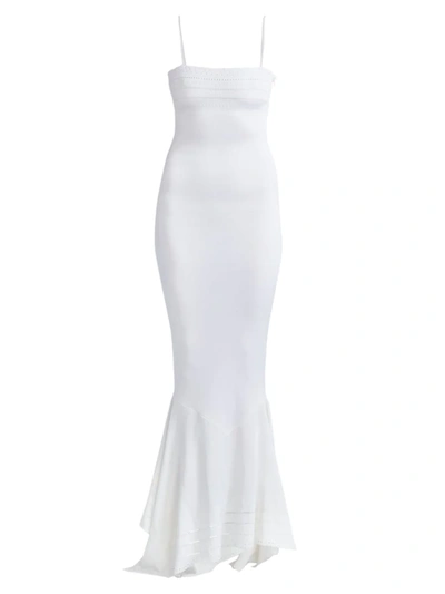 Alexandre Vauthier Perforated Stretch-knit Gown In White