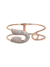 Jacob & Co. Women's Safety Pin 18k Rose Gold & Diamond Cuff Bracelet