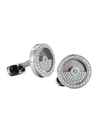 Jacob & Co. Women's Rotor Diamond, Mother-of-pearl & Stainless Steel Cufflinks In Neutral