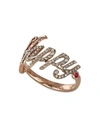 Jacob & Co. Women's Sentiments 18k Rose Gold, Ruby & Diamond Happy Ring