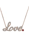 Jacob & Co. Women's Sentiments 18k Rose Gold, Ruby & Diamond Love Necklace