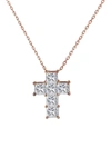 Jacob & Co. Women's Have Faith 18k Rose Gold & Princess-cut Diamond Cross Pendant