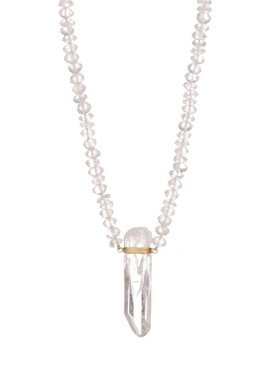 Jia Jia Women's Oracle 14k Gold & Crystal Quartz Bar Necklace In Clear