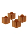 HONEY-CAN-DO SQUARE WOOD 4-PIECE BED RISERS SET,400015483015