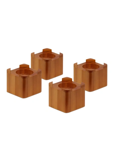 Honey-can-do Square Wood 4-piece Bed Risers Set In Nocolor