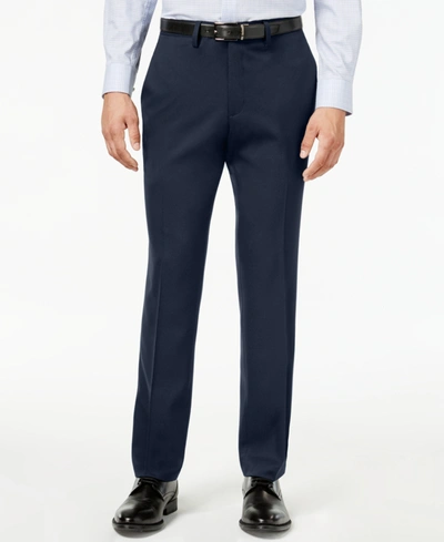 Kenneth Cole Reaction Men's Slim-fit Stretch Gabardine Dress Pants In Blue Blue