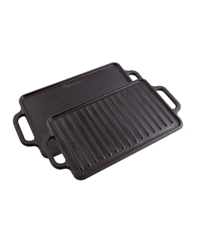 Victoria Rectangular 13" Cast Iron, Reversible Griddle Grill In Black