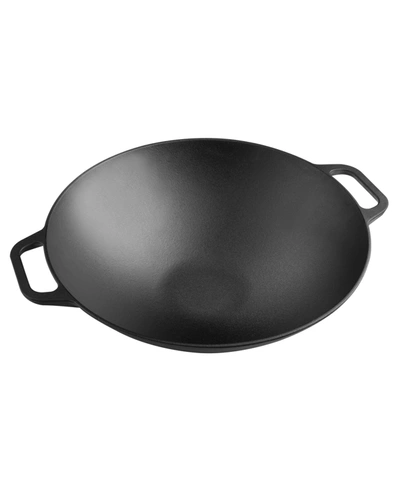 Victoria 14" Cast Iron Wok In Black