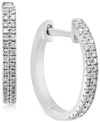 Effy Collection Effy Diamond Small Double Row Hoop Earrings (1/5 Ct. T.w.) In Sterling Silver Or 14k Gold-plated Ste In Sterling Silver