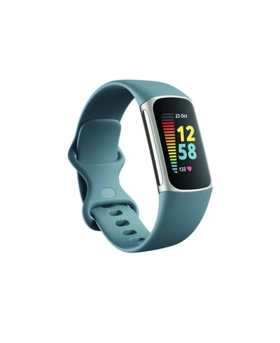 Fitbit Charge 5 Blue Silicone Band Fitness And Health Tracker