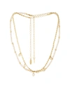 Ettika Pearl Beaded Gold-plated Chain Necklace Set In Gold-plated