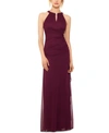 BETSY & ADAM PETITE RUCHED EMBELLISHED GOWN