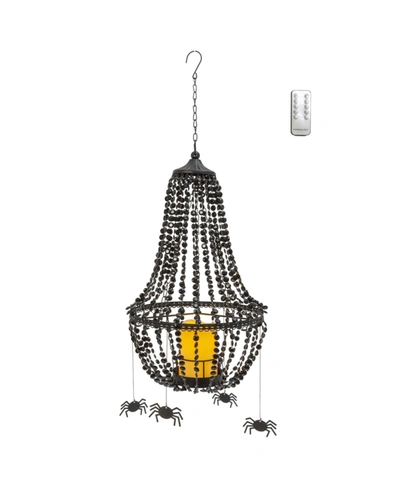 Gerson International Battery Operated Chandelier With 6 Spiders, 18.5" In Black
