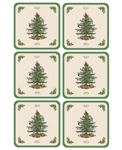Spode Christmas Tree Coasters, Set Of 6