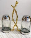 CLASSIC TOUCH 4" SALT AND PEPPER SET WITH TWIG DESIGN