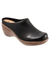 Softwalk Madison Clog In Black Leather