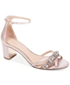 Jewel Badgley Mischka Giona Sandal In Champagne Satin
