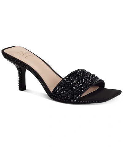 Inc International Concepts Galle Slide Dress Sandals, Created For Macy's In Black Bling